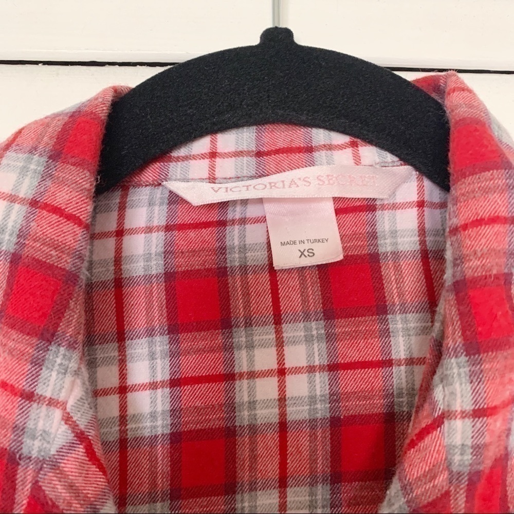 Victorias Secret Red Checkered Plaid Pajama Top XS‌ - Picture 4 of 8